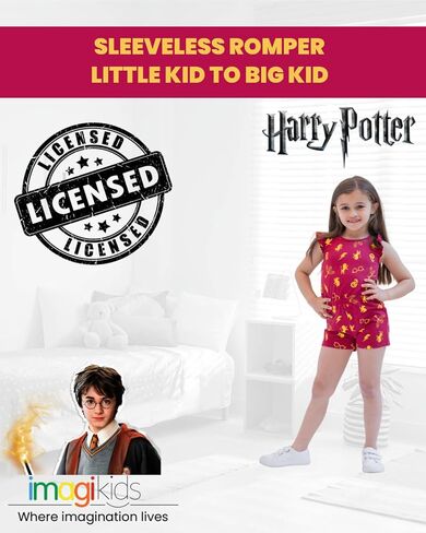Harry Potter Gryffindor Girls French Terry Sleeveless Romper Little Kid to Big Kid in Saudi Arabia
