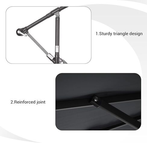 Bonosuki 10′ Patio Offset Umbrella Outdoor Hanging Steel Deck Umbrella With a Crossed Base,Outside Cantilever Umbrella for Poolside, Yard and Garden in Saudi Arabia