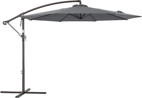 Bonosuki 10′ Patio Offset Umbrella Outdoor Hanging Steel Deck Umbrella With a Crossed Base,Outside Cantilever Umbrella for Poolside, Yard and Garden in Saudi Arabia