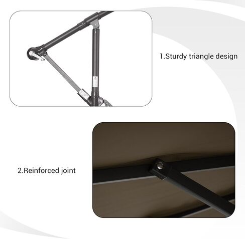 Bonosuki 10′ Patio Offset Umbrella Outdoor Hanging Steel Deck Umbrella With a Crossed Base,Outside Cantilever Umbrella for Poolside, Yard and Garden in Saudi Arabia