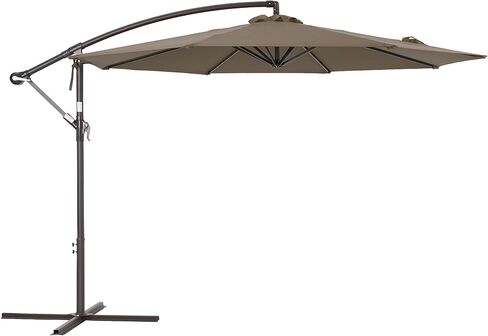Bonosuki 10′ Patio Offset Umbrella Outdoor Hanging Steel Deck Umbrella With a Crossed Base,Outside Cantilever Umbrella for Poolside, Yard and Garden in Saudi Arabia