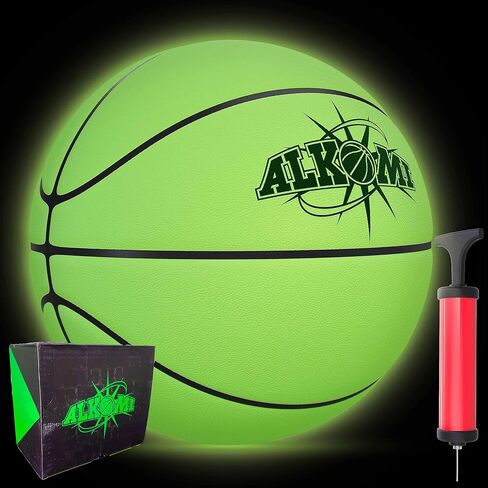 ALKOMI Glow in The Dark Basketball, Light Up Basketball, LED Night Reflective Glowing Holographic Basketball Ball, Basketball Gifts for Boys and Girls, Light Up Balls for Kids in Saudi Arabia
