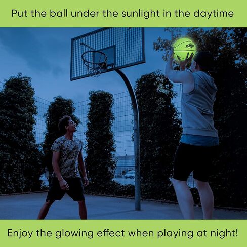 ALKOMI Glow in The Dark Basketball, Light Up Basketball, LED Night Reflective Glowing Holographic Basketball Ball, Basketball Gifts for Boys and Girls, Light Up Balls for Kids in Saudi Arabia