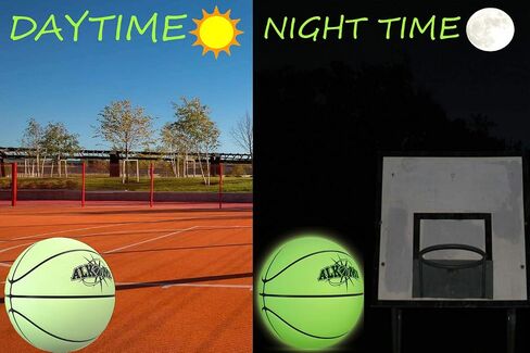 ALKOMI Glow in The Dark Basketball, Light Up Basketball, LED Night Reflective Glowing Holographic Basketball Ball, Basketball Gifts for Boys and Girls, Light Up Balls for Kids in Saudi Arabia