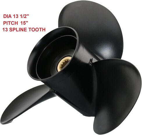 MARKGOO Propeller 765182 for OMC Johnson Evinrude V4 Outboard 40-140 HP Boat Motor Engine Parts 3 Blade Aluminum Prop 13.5X15 Pitch RH 13 Spline Tooth with Hub Kit 0765182 in Saudi Arabia