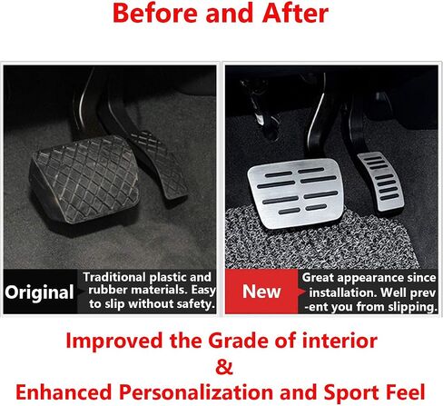TTCR-II Compatible with Audi Pedals, Brake and Gas Pedal Covers for A3 A4 A5 A6 A7 A8 Q3 Q5 Q7 Q8 SQ5 SQ7 SQ8 TT TTRS Pedals, No Drill Anti-Slip Alloy Pedal Pad (Auto, 2 pcs) in Saudi Arabia