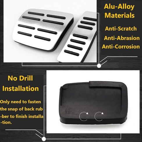 TTCR-II Compatible with Audi Pedals, Brake and Gas Pedal Covers for A3 A4 A5 A6 A7 A8 Q3 Q5 Q7 Q8 SQ5 SQ7 SQ8 TT TTRS Pedals, No Drill Anti-Slip Alloy Pedal Pad (Auto, 2 pcs) in Saudi Arabia