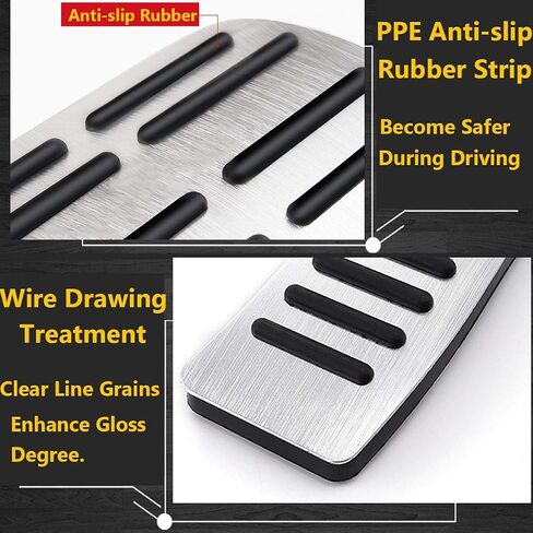 TTCR-II Compatible with Audi Pedals, Brake and Gas Pedal Covers for A3 A4 A5 A6 A7 A8 Q3 Q5 Q7 Q8 SQ5 SQ7 SQ8 TT TTRS Pedals, No Drill Anti-Slip Alloy Pedal Pad (Auto, 2 pcs) in Saudi Arabia