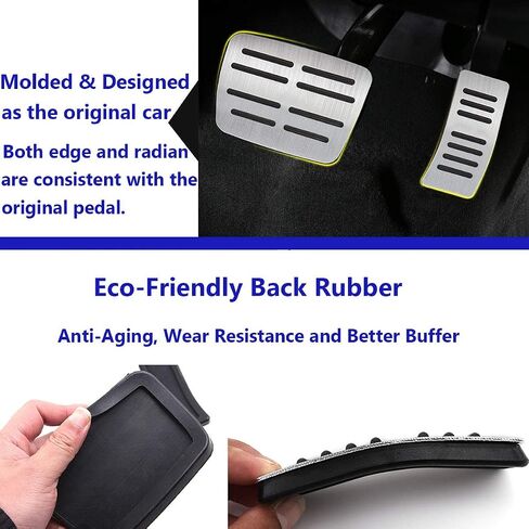 TTCR-II Compatible with Audi Pedals, Brake and Gas Pedal Covers for A3 A4 A5 A6 A7 A8 Q3 Q5 Q7 Q8 SQ5 SQ7 SQ8 TT TTRS Pedals, No Drill Anti-Slip Alloy Pedal Pad (Auto, 2 pcs) in Saudi Arabia