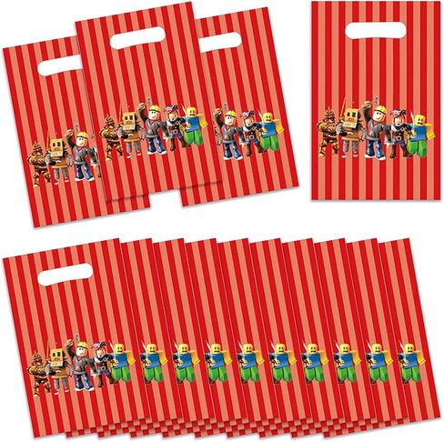 30 قطعة من أنوات 𝓡𝓸𝓫𝓵𝓸𝔁𝓼 حقائب هدايا لحفلات أعياد الميلاد ذات طابع كرتوني باللون الأحمر، أكياس جودي روبوت لتزيين حفلات أعياد الميلاد ذات طابع أحمر. in Kuwait