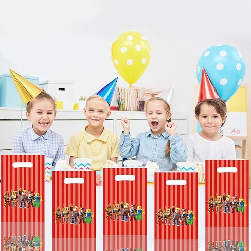 30 قطعة من أنوات 𝓡𝓸𝓫𝓵𝓸𝔁𝓼 حقائب هدايا لحفلات أعياد الميلاد ذات طابع كرتوني باللون الأحمر، أكياس جودي روبوت لتزيين حفلات أعياد الميلاد ذات طابع أحمر. in Kuwait