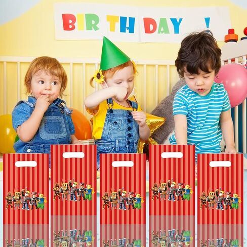 30 قطعة من أنوات 𝓡𝓸𝓫𝓵𝓸𝔁𝓼 حقائب هدايا لحفلات أعياد الميلاد ذات طابع كرتوني باللون الأحمر، أكياس جودي روبوت لتزيين حفلات أعياد الميلاد ذات طابع أحمر. in Kuwait