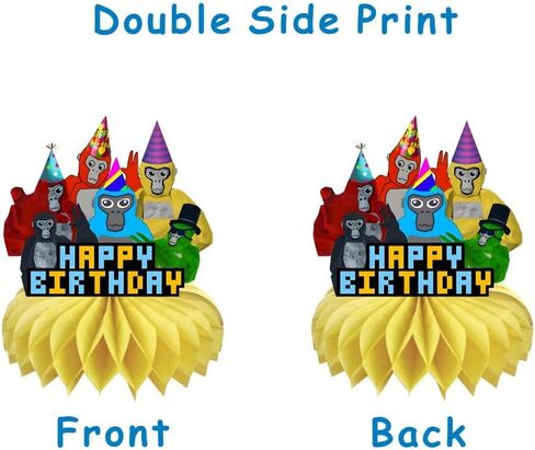 8 قطع من علامة غوريلا على شكل قرص العسل لتزيين طاولة حفلات أعياد الميلاد وديكورات الطاولة لتزيين حفلات الأطفال in Kuwait