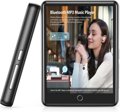 16GB MP3 Player with Bluetooth 5.1,2.8'' Full Touch Screen Music Player with Speaker,Portable HiFi Lossless Sound MP4 Music Player with FM,Radio,Recorder, E-Book,Pedometer,Armband,Support up to 128GB in Kuwait