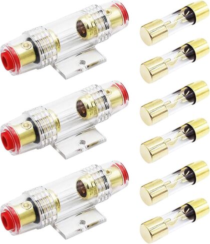 حامل مصهر مدمج بمقياس 4-8 AWG، سلك AWG بمقياس 4-10 مع مصهر AGU 100A لصوت السيارة، قطع غيار السيارات، أجهزة الإنذار، مكبرات الصوت، الضواغط (9 قطع) in Kuwait