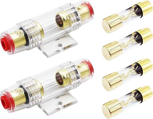 حامل مصهر مدمج بمقياس 4-8 AWG، سلك AWG بمقياس 4-10 مع مصهر AGU 100A لصوت السيارة، قطع غيار السيارات، أجهزة الإنذار، مكبرات الصوت، الضواغط (9 قطع) in Kuwait