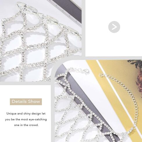 ACEDRE حجر الراين سوار خاتم الفضة سباركلي كريستال فنجر سلسلة أساور حفلة موسيقية اليد تسخير الإسورة للنساء in Kuwait