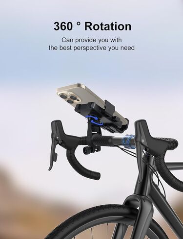 SAICOOS Motorcycle and Bike Phone Mount - Bicycle Cell Phone Holder - Handlebar Phone Mount - One Click Automatic Lock, 720 Degree Rotation, High-Strength ABS Material (Holder) in Saudi Arabia