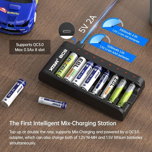 XTAR BC8 Battery Charger for 1.5v Lithium aa Batteries 1.2V Ni-MH AA AAA 1.5v Lithium Rechargeable (BC8 Charger Only) in Saudi Arabia