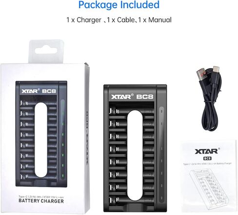 XTAR BC8 Battery Charger for 1.5v Lithium aa Batteries 1.2V Ni-MH AA AAA 1.5v Lithium Rechargeable (BC8 Charger Only) in Saudi Arabia