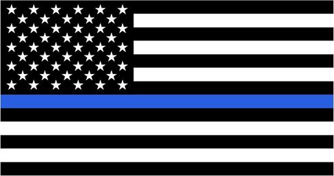 ملصق Stickios Thin Blue Line - ملصق العلم الأمريكي الأزرق الخلفي - ملصق دعم الشرطة للسيارات والشاحنات والنوافذ - صنع في الولايات المتحدة الأمريكية (5.9 × 3.3 بوصة) - خط أزرق ممزق in Kuwait