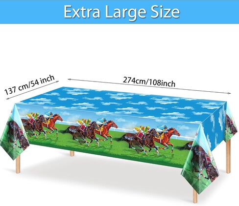 3 Pcs Derby Tablecloth Horse Party Table Cover Plastic Horse Racing Tablecloth Derby Table Cover Wild Horse Birthday Party Tablecloth for Derby Day Party Cowboy Cowgirl Decor Supplies, 54 x 108 Inch in Saudi Arabia