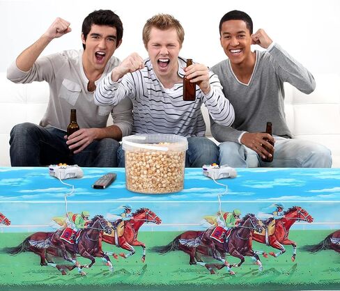 3 Pcs Derby Tablecloth Horse Party Table Cover Plastic Horse Racing Tablecloth Derby Table Cover Wild Horse Birthday Party Tablecloth for Derby Day Party Cowboy Cowgirl Decor Supplies, 54 x 108 Inch in Saudi Arabia
