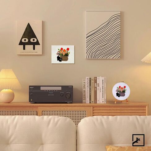 ZIFTY 4 مجموعة طقم تطريز للمبتدئين، مجموعات إبرة للبالغين، مجموعات غرز متقاطعة مع أطواق تطريز قطة سوداء لطيفة للبالغين والنساء، هدية DIY تتضمن طوقًا وخيوطًا ولوازم in Kuwait