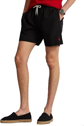 POLO RALPH LAUREN 5.75 Inch Mens Traveler Classic Swim Trunk in Black - Size Large - Polo Swim Suit with Embroidered Polo Pony in Saudi Arabia