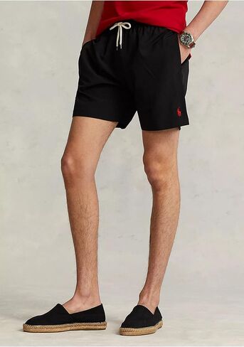POLO RALPH LAUREN 5.75 Inch Mens Traveler Classic Swim Trunk in Black - Size Large - Polo Swim Suit with Embroidered Polo Pony in Saudi Arabia