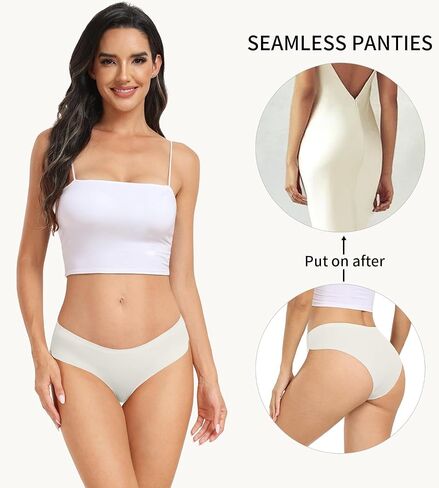 Natugloe Seamless Underwear For Women No Show Bikini Hipster Mid Rise Stretchy Panties 6 Packs in Saudi Arabia