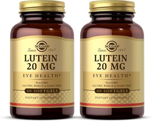 SOLGAR Lutein 20 mg - 60 Softgels, Pack of 2 - Eye Health - Gluten Free, Dairy Free - 120 Total Servings in Saudi Arabia