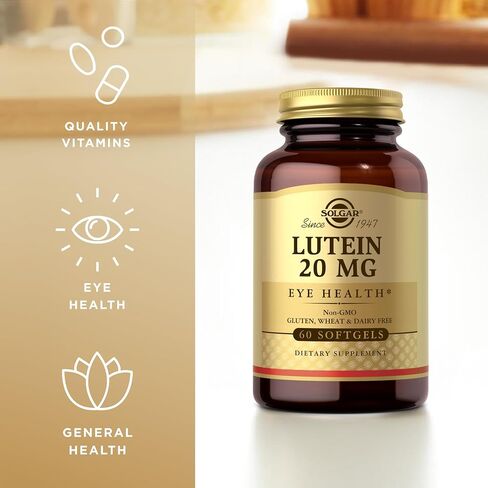 SOLGAR Lutein 20 mg - 60 Softgels, Pack of 2 - Eye Health - Gluten Free, Dairy Free - 120 Total Servings in Saudi Arabia