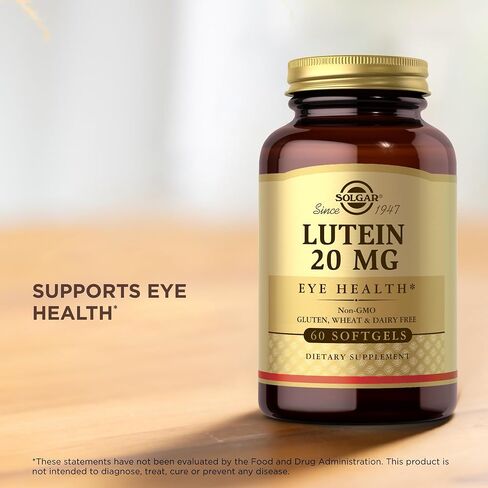 SOLGAR Lutein 20 mg - 60 Softgels, Pack of 2 - Eye Health - Gluten Free, Dairy Free - 120 Total Servings in Saudi Arabia