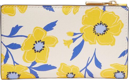 Kate Spade New York Women's Morgan Sunshine Floral Printed PVC Small Slim Bifold Wallet, Cream Multi, Carry-On 20-Inch in Kuwait