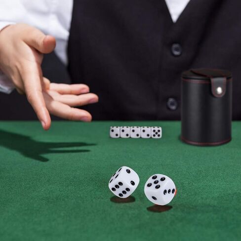 GWHOLE Dice Cup Leather Dice Games Shaker with Lid Bar Liar Dice Rolling Set Cup Storage Box Tray for Yahtzee Farkle Backgammon Bar Birthday Party Craps Games in Saudi Arabia
