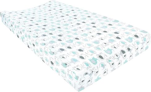 Luvable Friends Unisex Baby Fitted Changing Pad Cover, Blue Chevron Stars, One Size in Saudi Arabia