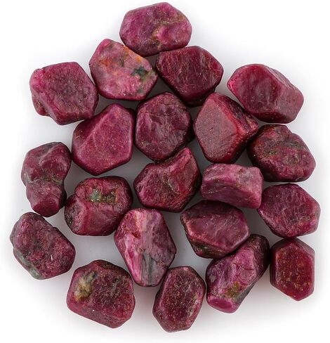 CRYSTALINES 30cts Natural Raw Ruby Gemstones Rough Stones Jewelry Making Wholesale Loose Bulk DIY Supply Chakra Healing Energy Crystals Birthstone, Size 10 to 14mm, 8 to 10pcs. in Saudi Arabia