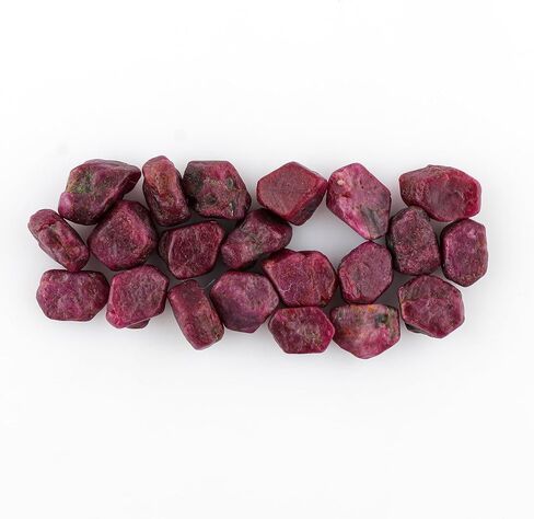 CRYSTALINES 30cts Natural Raw Ruby Gemstones Rough Stones Jewelry Making Wholesale Loose Bulk DIY Supply Chakra Healing Energy Crystals Birthstone, Size 10 to 14mm, 8 to 10pcs. in Saudi Arabia
