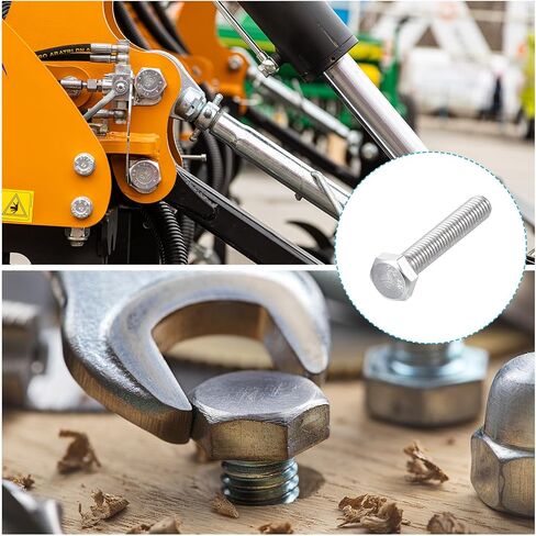 مسامير سداسية من METALLIXITY (M12-1.75x150mm) قطعتين، 304 براغي آلة مسمار سداسية الرأس من الفولاذ المقاوم للصدأ الخشن بالكامل - لإصلاح الأثاث، فضي in Saudi Arabia