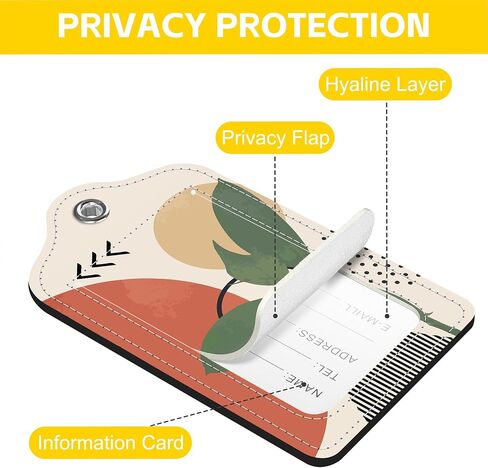Set of 2 Luggage Tags for Suitcase Colorful Floral and Peace Symbol PU Leather Travel Baggage Tag with Stainless Steel Loop for Men Women Travel Bag Suitcase with Name ID Label Set Full Privacy Cover in Saudi Arabia
