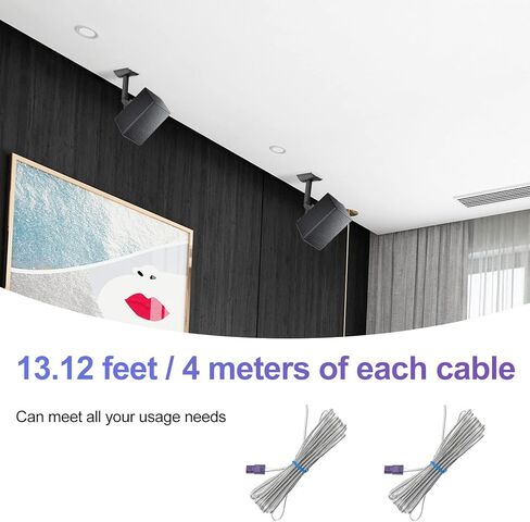 حزمة من 2 كابل سلك مكبر صوت جزء A/S AH81-02137A لمكبرات الصوت الخلفية سامسونج SWA-8500S SWA-9000S SWA-9100S HT-H4500 HT-J4500 HT-H4500K HT-J5530K HT-J5500 HT-J5500K HT-J5550K HT-J5500W والمزيد من النماذج in Kuwait
