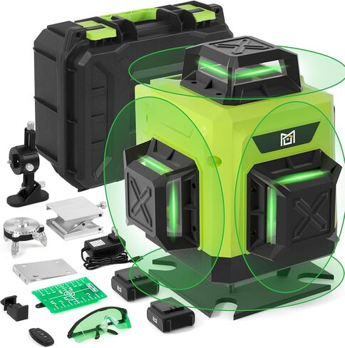 مستوى ليزر 16 خط مطور، مستوى ليزر 360 ذاتي التسوية للبناء أو تعليق الصور مع حامل مغناطيسي، مستوى ليزر 360 مع بطارية قابلة للشحن 10 أمبير، جهاز تحكم عن بعد in Kuwait