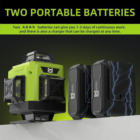 مستوى ليزر 16 خط مطور، مستوى ليزر 360 ذاتي التسوية للبناء أو تعليق الصور مع حامل مغناطيسي، مستوى ليزر 360 مع بطارية قابلة للشحن 10 أمبير، جهاز تحكم عن بعد in Kuwait