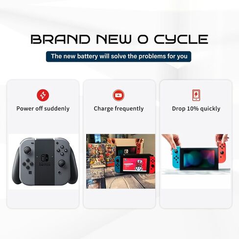 بطارية Qoutmcuy Joy Con، HAC-006 (عبوتين) بطارية قابلة لإعادة الشحن بقدرة 620 مللي أمبير في الساعة لجهاز Nintendo Switch HAC-015، HAC-016 وحدة تحكم Joy-Con اليسرى واليمنى مع مجموعة أدوات in Kuwait