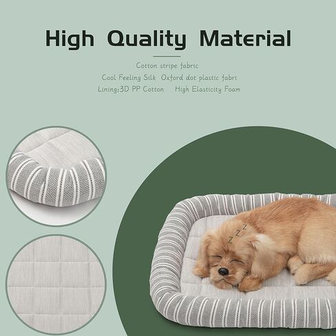 Tronssien Pet Self Cooling Mat Waterproof Cotton and Linen Canvas, Washable Summer Ice Pads for Cats & Small Dogs, Grey, 22"X19" in Kuwait