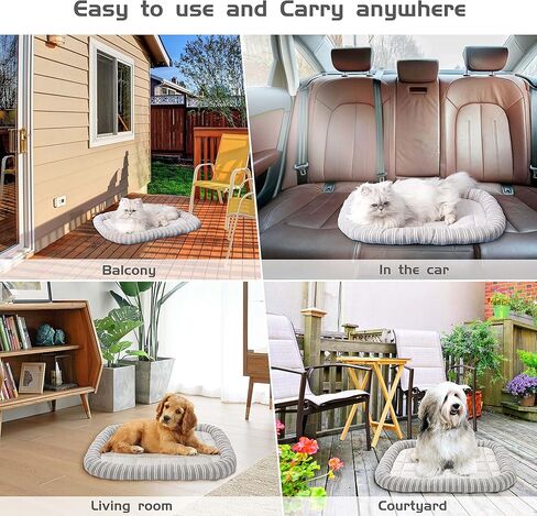 Tronssien Pet Self Cooling Mat Waterproof Cotton and Linen Canvas, Washable Summer Ice Pads for Cats & Small Dogs, Grey, 22"X19" in Kuwait