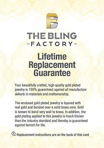 قلادة The Bling Factory مطلية بالذهب عيار 14 قيراط مكتنزة مقاس 25 مم × 32 مم مستطيلة in Kuwait