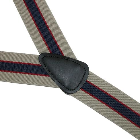 CTM® Men's Elastic Button End Stripe Dress Suspenders in Saudi Arabia