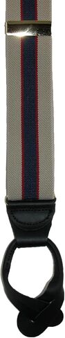 CTM® Men's Elastic Button End Stripe Dress Suspenders in Saudi Arabia